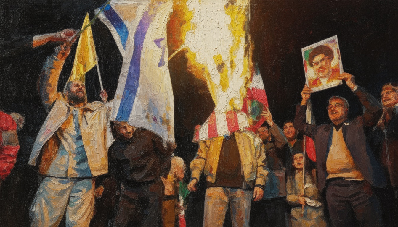 Pro-Regime Iranians Celebrate Ceasefire in Tehran Streets