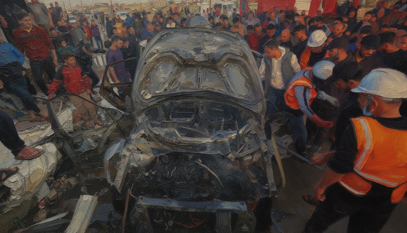 Israeli Drone Strike Ignites Vehicle Blaze in Central Gaza