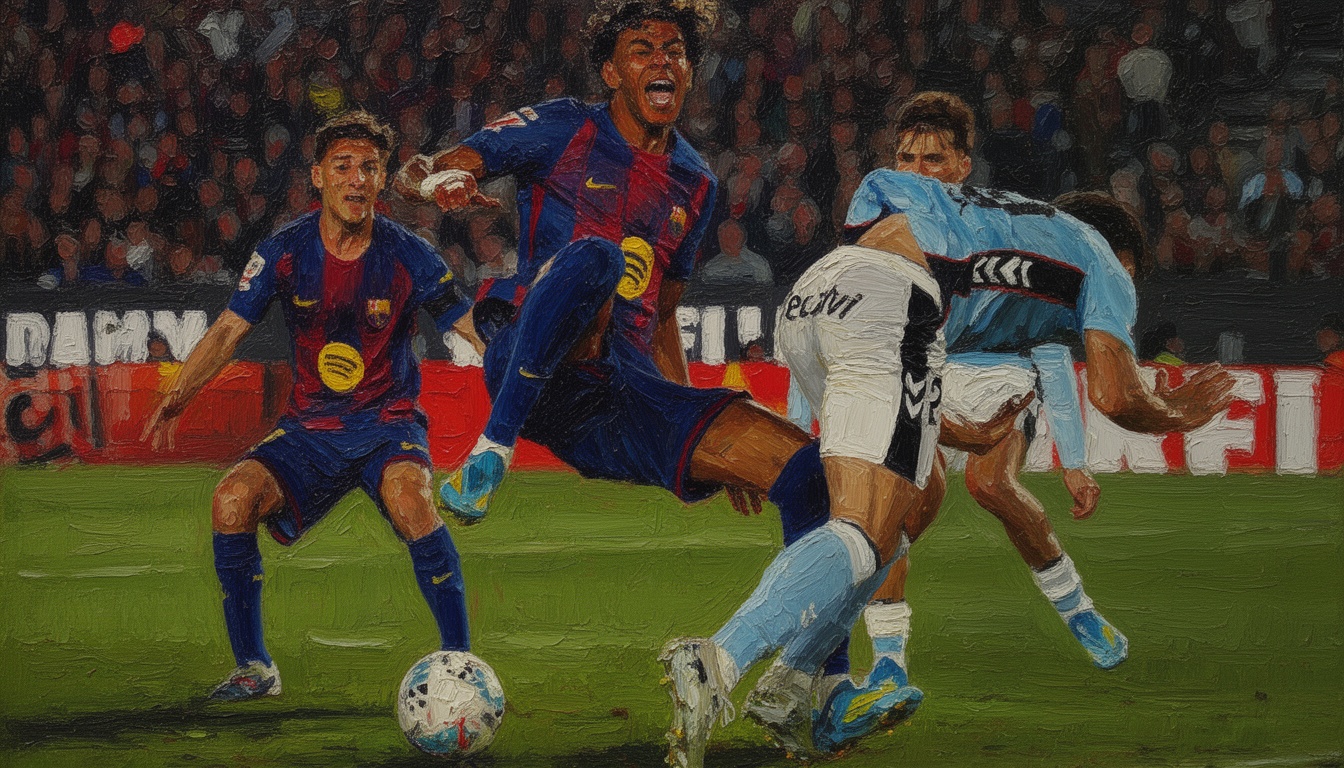 Yamal scores but injured as Barcelona beat Celta Vigo to lead