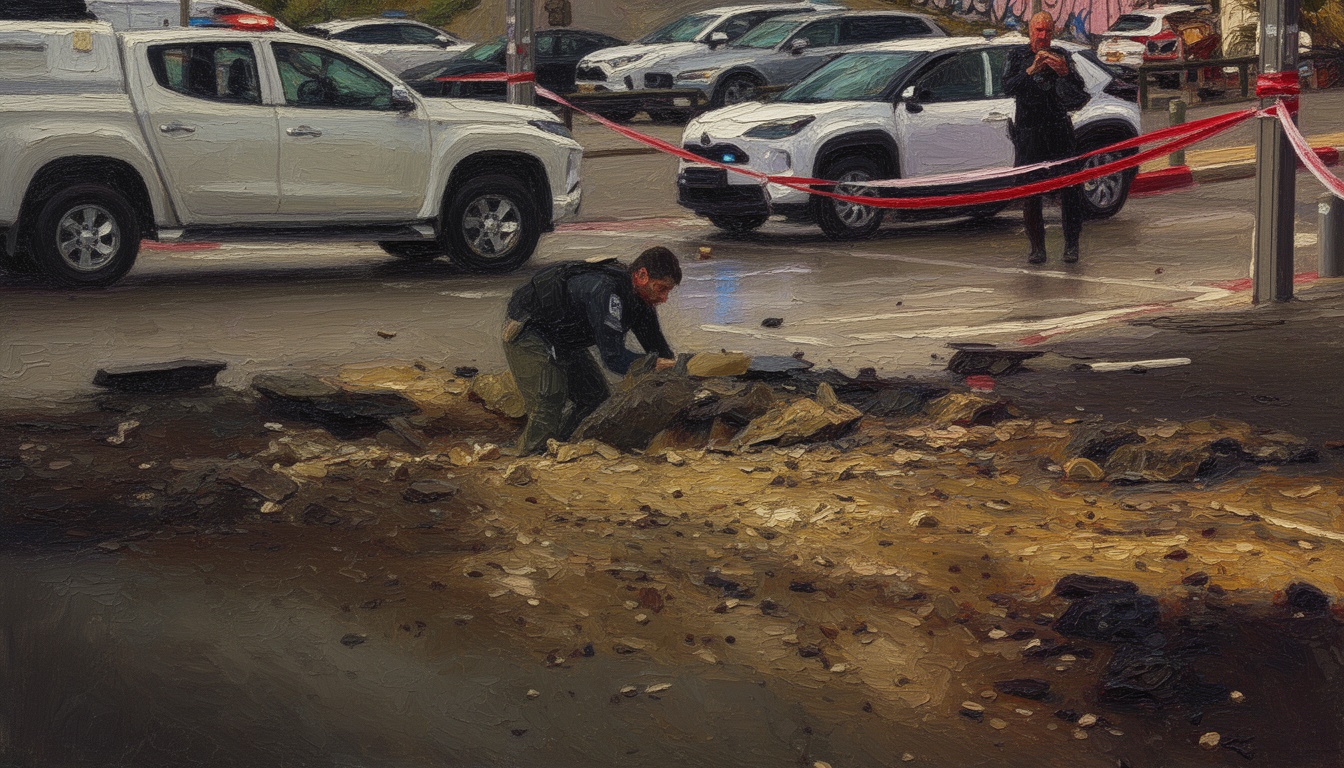 Missile Strike Hits Tel Aviv, Police Inspect Damage