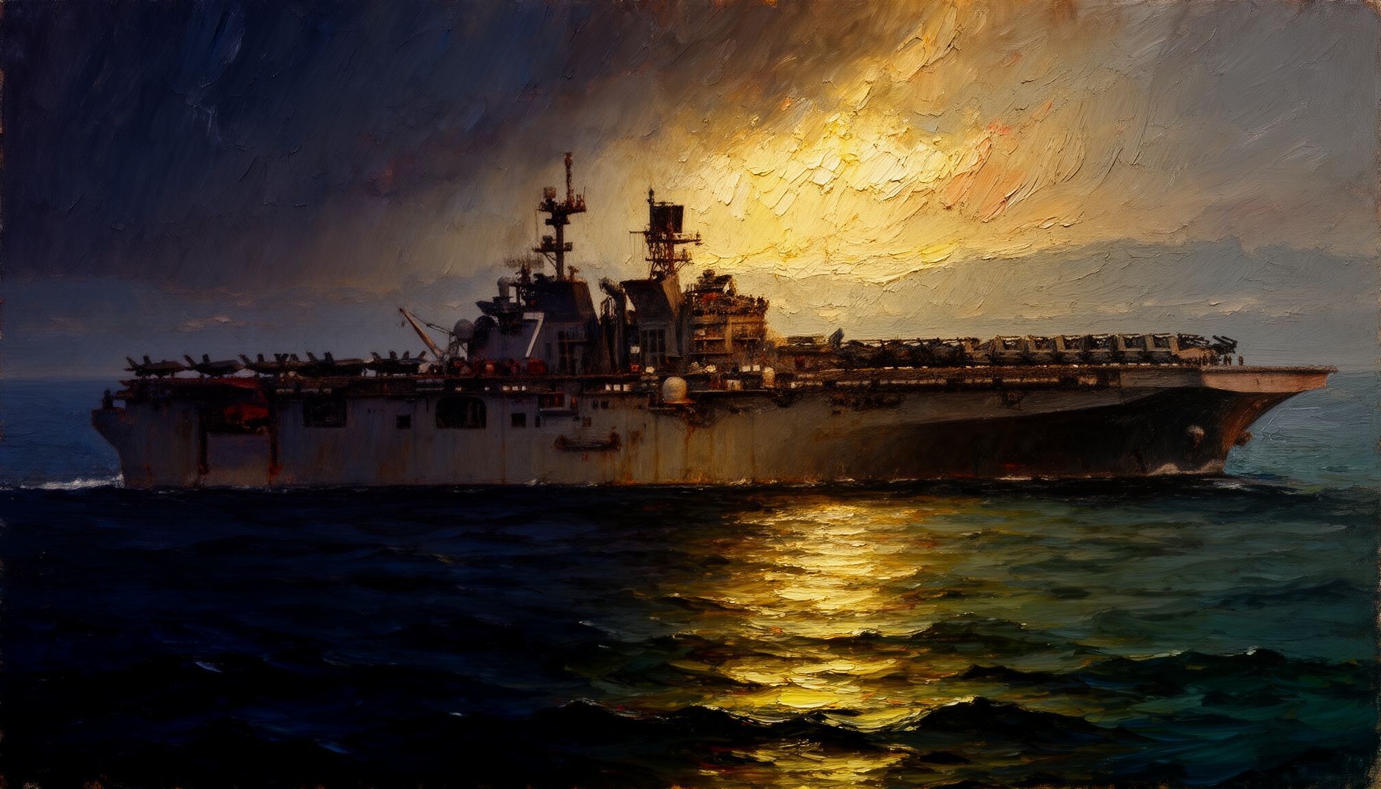 US Amphibious Assault Ship USS Tripoli Deploys to Mideast Tensions Surge