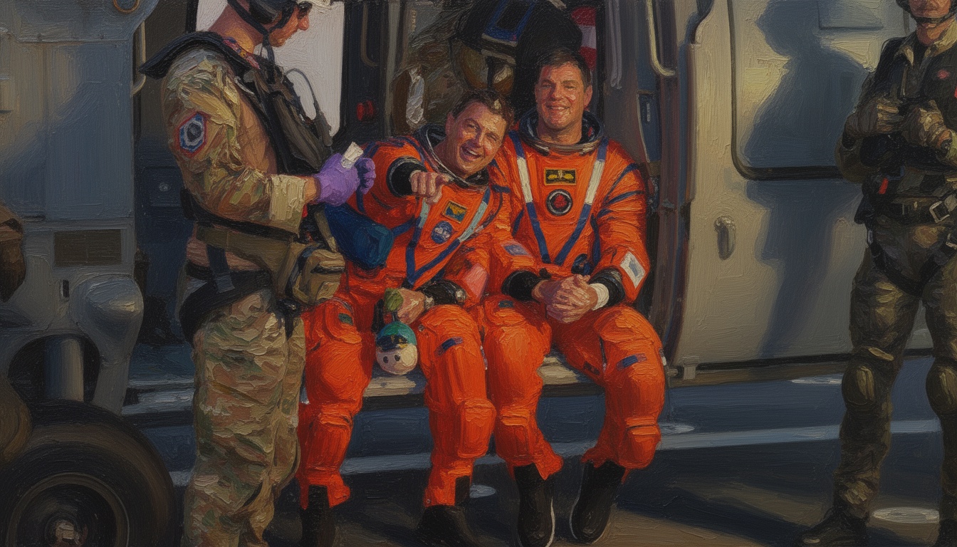 Artemis II crew on recovery ship after lunar return