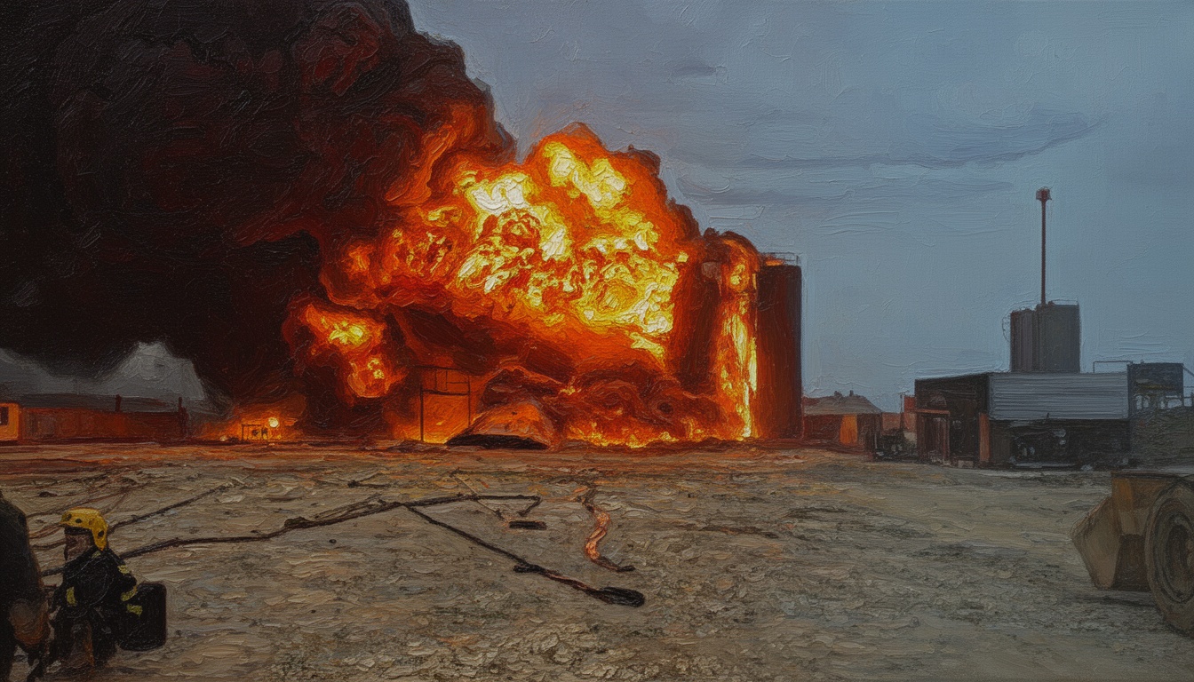 Масштабный пожар охватил нефтехранилища у Багдада