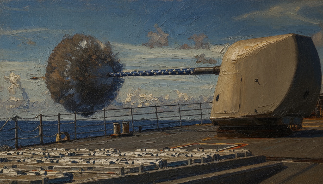 USN Spruance Fires Deck Gun at Target, First in Four Decades