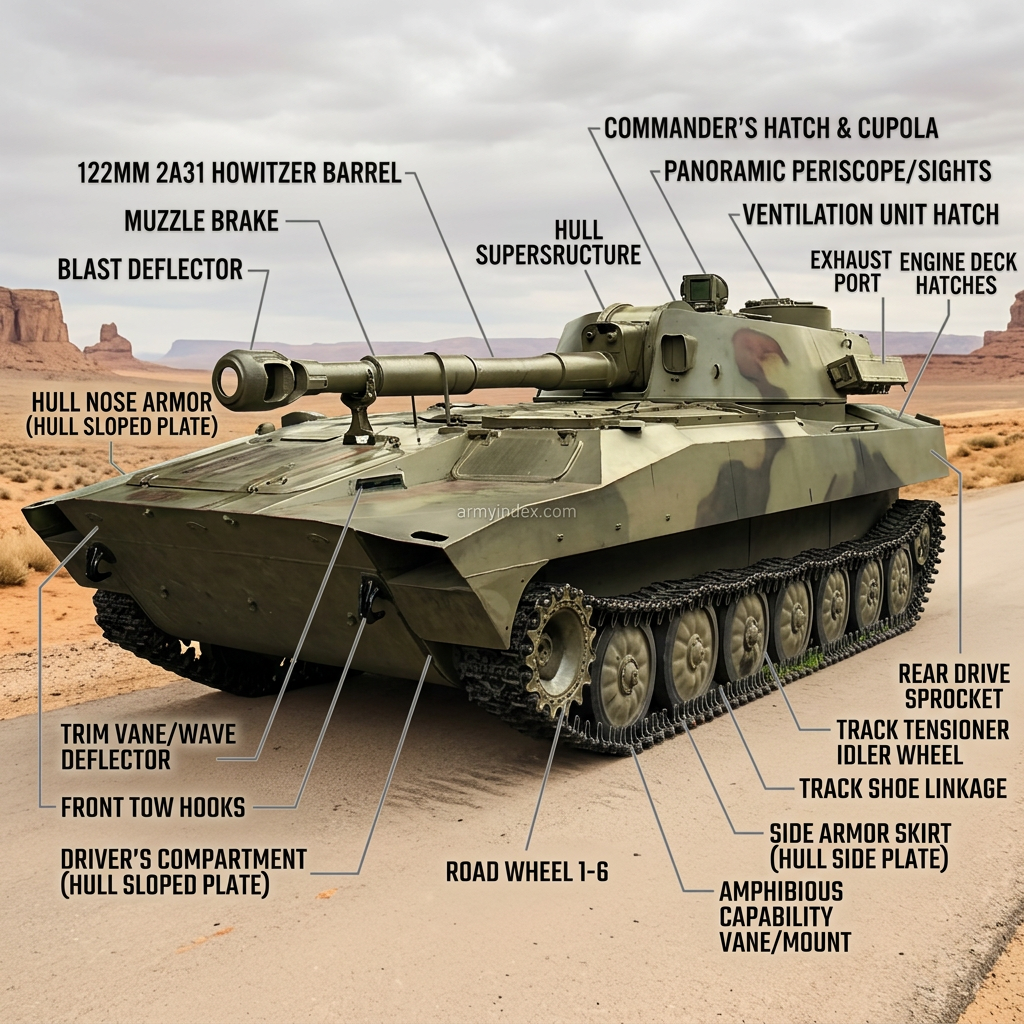 2S1 Gvozdika 122mm SPH